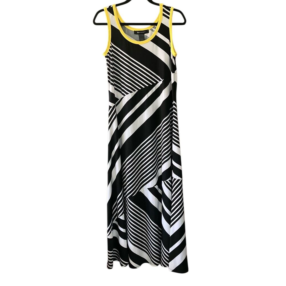 NWT Ashley Stewart abstract print sleeveless a line maxi dress